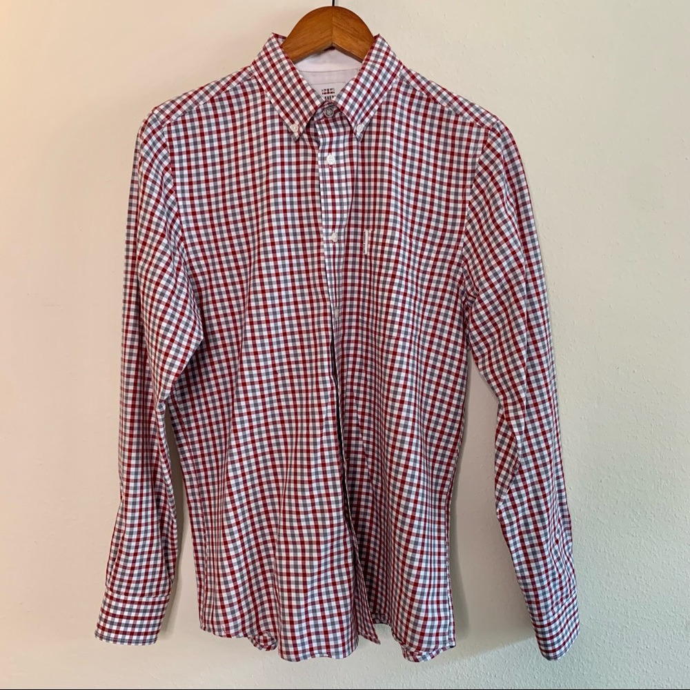 Ben Sherman Red & Gray Gingham Button Down